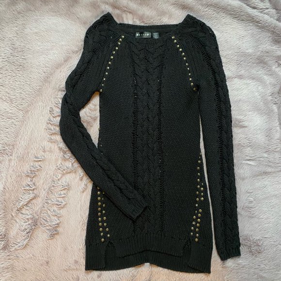 Black Retrod knit sweater with brass details - Picture 1 of 5